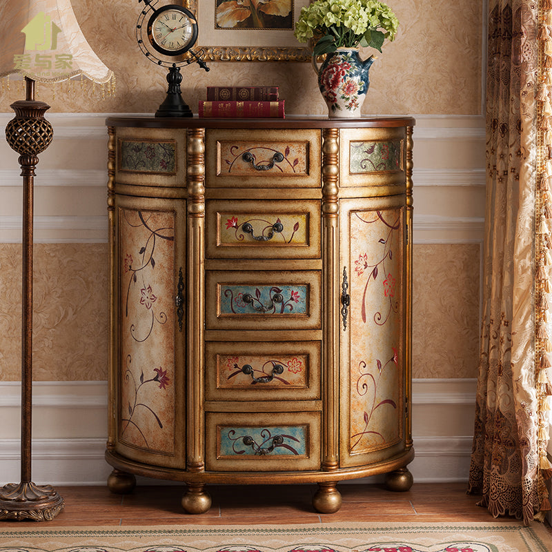 Cofensador de cofres de almacenamiento tradicional cofre de madera sólida con cajones de 3/4/5