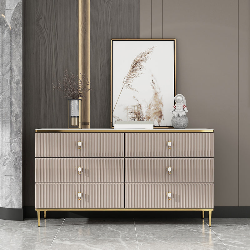 Classic Glam tosser de almacenamiento de madera con 6 cajones