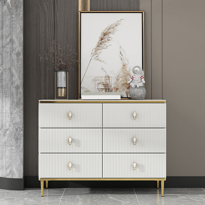 Classic Glam tosser de almacenamiento de madera con 6 cajones