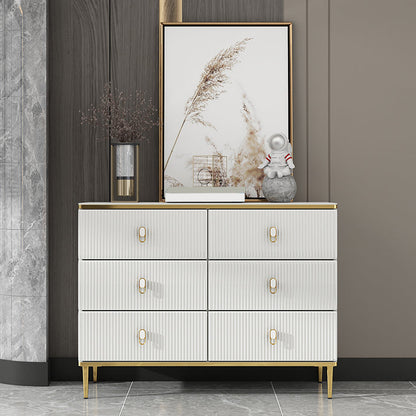 Classic Glam tosser de almacenamiento de madera con 6 cajones