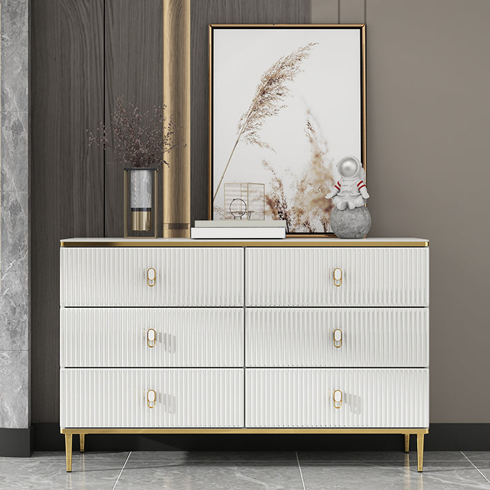 Classic Glam tosser de almacenamiento de madera con 6 cajones