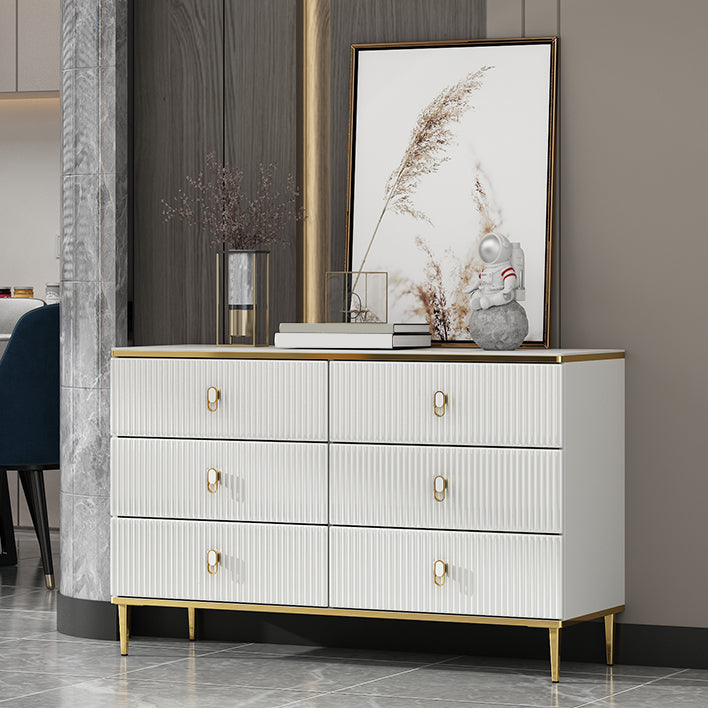 Classic Glam tosser de almacenamiento de madera con 6 cajones