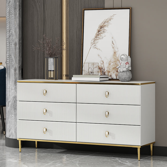 Classic Glam tosser de almacenamiento de madera con 6 cajones