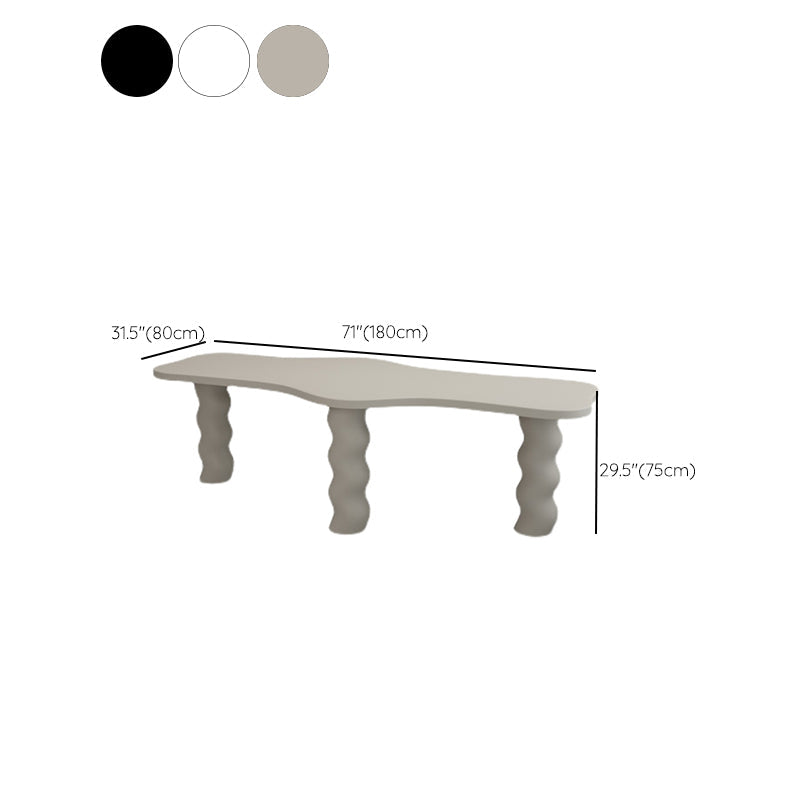 Contemporary Wood Office Desk Irregular Shape Task Desk with 3 Legs in White/Black/Grey Clearhalo 'furn' 'furn_office_desk' 'Furniture' 'Office Desks' 'Office Furniture' 'office_desk' 7586437