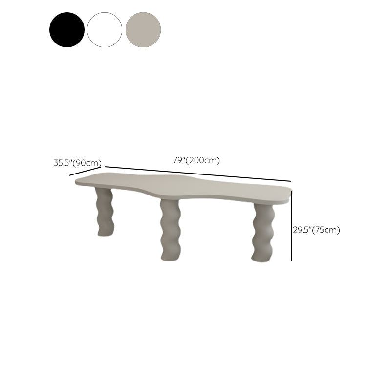 Contemporary Wood Office Desk Irregular Shape Task Desk with 3 Legs in White/Black/Grey Clearhalo 'furn' 'furn_office_desk' 'Furniture' 'Office Desks' 'Office Furniture' 'office_desk' 7586438