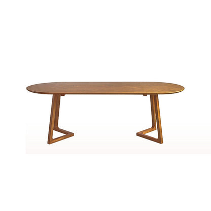 Bureau de base de traîneau en bois de caoutchouc ovale ovale 29,5 "h Home Writing Desk