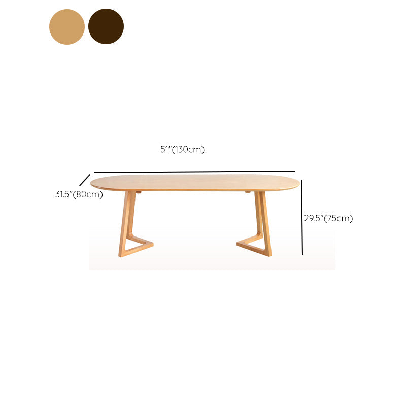 Bureau de base de traîneau en bois de caoutchouc ovale ovale 29,5 "h Home Writing Desk