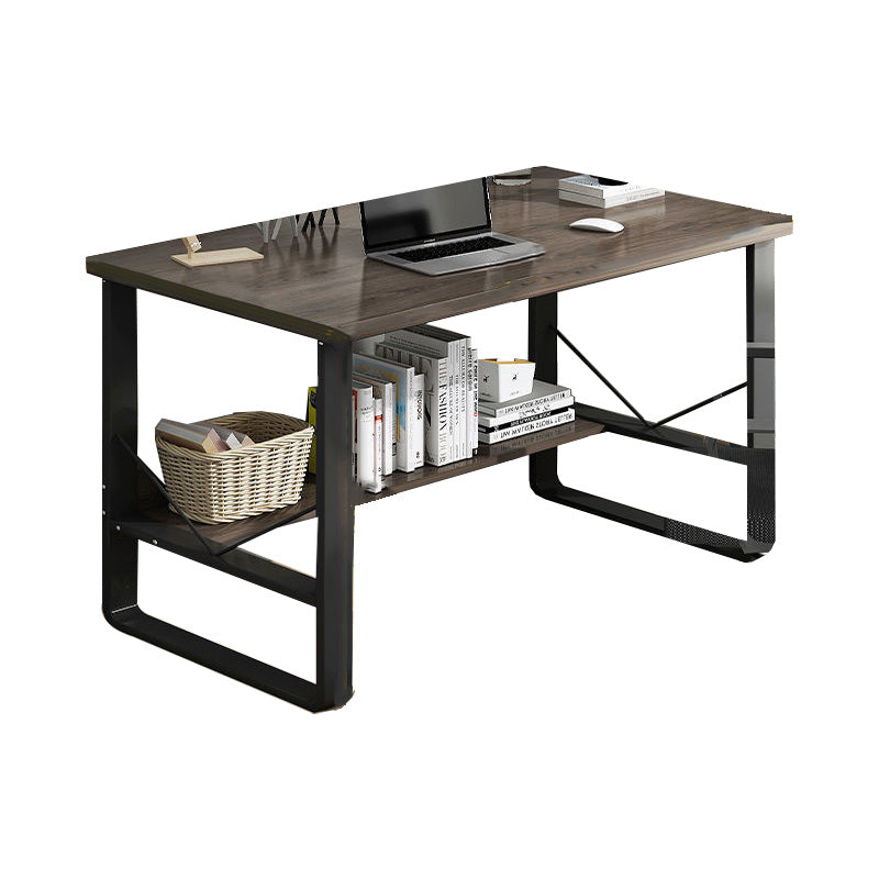 Industrial Office Desk Manufactured Wood Writing Desk for Bedroom 47.2"L x 23.6"W x 28.3"H Dark Walnut Drawer Not Included Clearhalo 'furn' 'furn_office_desk' 'Furniture' 'Office Desks' 'Office Furniture' 'office_desk' 7586497