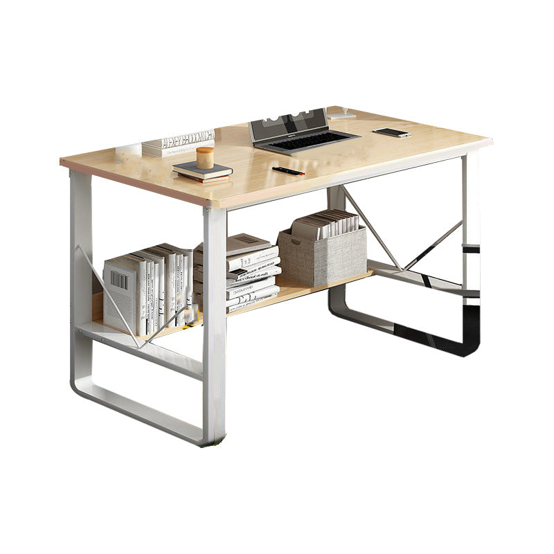 Industrial Office Desk Manufactured Wood Writing Desk for Bedroom 39.4"L x 23.6"W x 28.3"H Natural Drawer Not Included Clearhalo 'furn' 'furn_office_desk' 'Furniture' 'Office Desks' 'Office Furniture' 'office_desk' 7586499