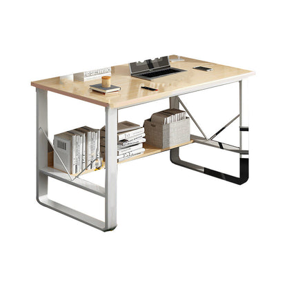 Industrial Office Desk Manufactured Wood Writing Desk for Bedroom 39.4"L x 23.6"W x 28.3"H Natural Drawer Not Included Clearhalo 'furn' 'furn_office_desk' 'Furniture' 'Office Desks' 'Office Furniture' 'office_desk' 7586499