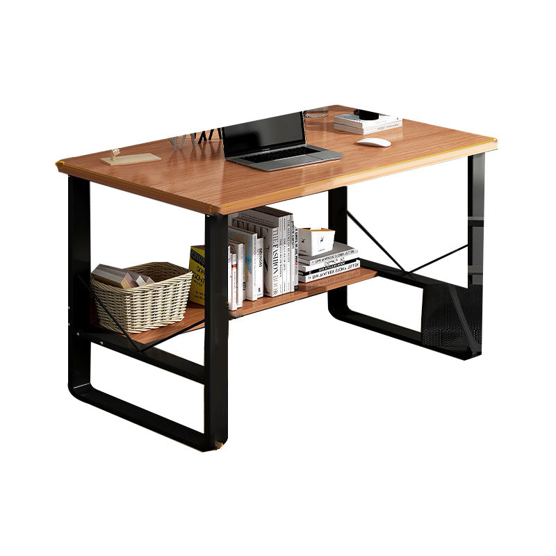 Industrial Office Desk Manufactured Wood Writing Desk for Bedroom 39.4"L x 23.6"W x 28.3"H Dark Wood Drawer Not Included Clearhalo 'furn' 'furn_office_desk' 'Furniture' 'Office Desks' 'Office Furniture' 'office_desk' 7586512
