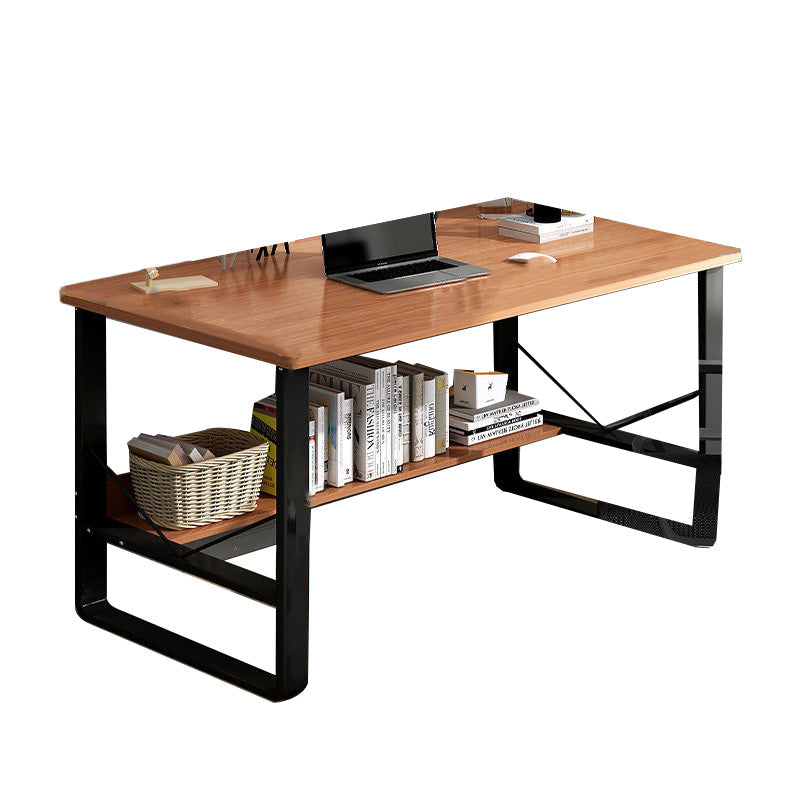 Industrial Office Desk Manufactured Wood Writing Desk for Bedroom 55"L x 27.5"W x 28"H Dark Wood Drawer Not Included Clearhalo 'furn' 'furn_office_desk' 'Furniture' 'Office Desks' 'Office Furniture' 'office_desk' 7586514