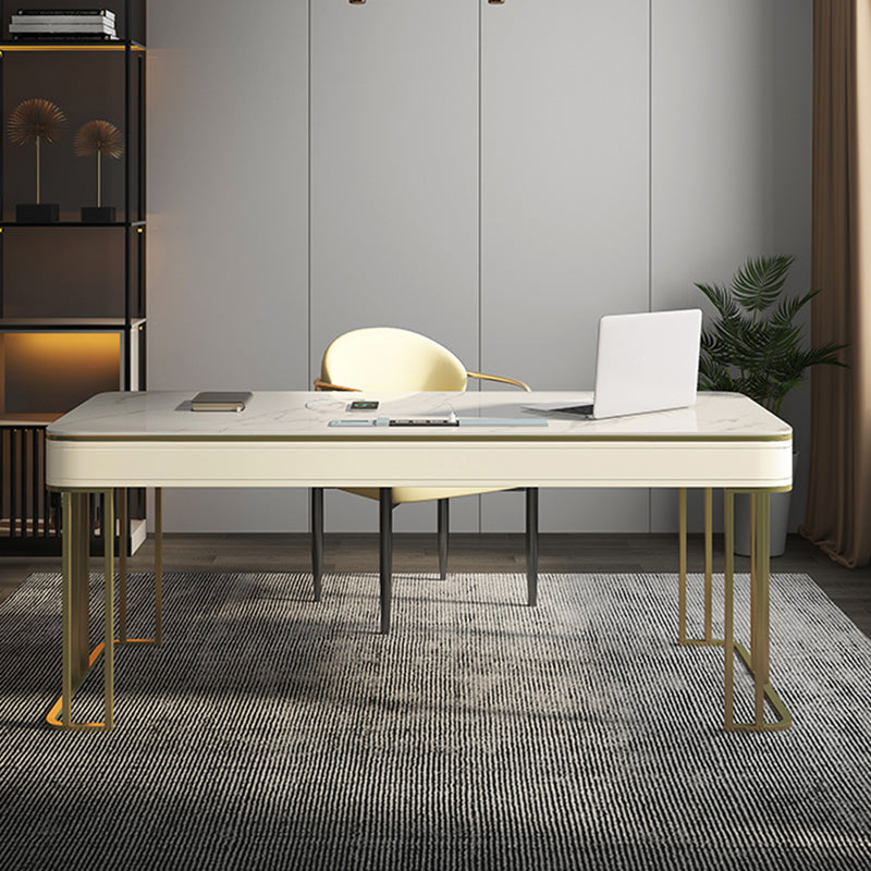 Table de bureau moderne de forme rectangulaire Bureau d'écriture en pierre pour le bureau