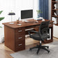 Engineered Wood Writing Desk Modern Executive Desk with Drawers Clearhalo 'furn' 'furn_office_desk' 'Furniture' 'Office Desks' 'Office Furniture' 'office_desk' 7586662