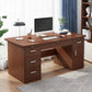 Engineered Wood Writing Desk Modern Executive Desk with Drawers 47.2"L x 23.6"W x 29.5"H Brown Cabinets Clearhalo 'furn' 'furn_office_desk' 'Furniture' 'Office Desks' 'Office Furniture' 'office_desk' 7586668