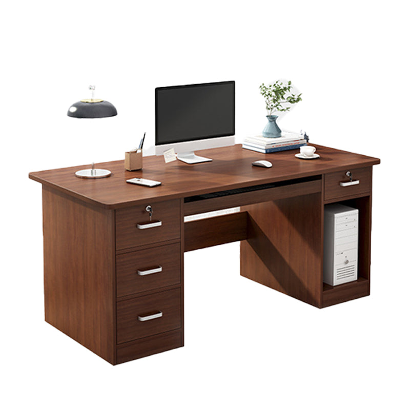 Engineered Wood Writing Desk Modern Executive Desk with Drawers Clearhalo 'furn' 'furn_office_desk' 'Furniture' 'Office Desks' 'Office Furniture' 'office_desk' 7586671