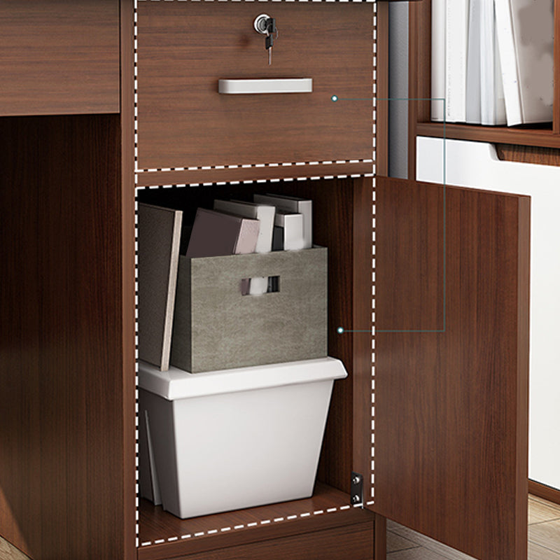 Engineered Wood Writing Desk Modern Executive Desk with Drawers Clearhalo 'furn' 'furn_office_desk' 'Furniture' 'Office Desks' 'Office Furniture' 'office_desk' 7586679