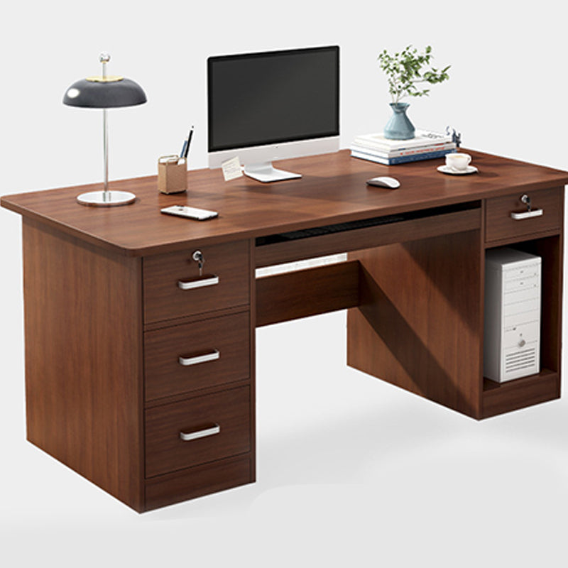 Engineered Wood Writing Desk Modern Executive Desk with Drawers Clearhalo 'furn' 'furn_office_desk' 'Furniture' 'Office Desks' 'Office Furniture' 'office_desk' 7586680