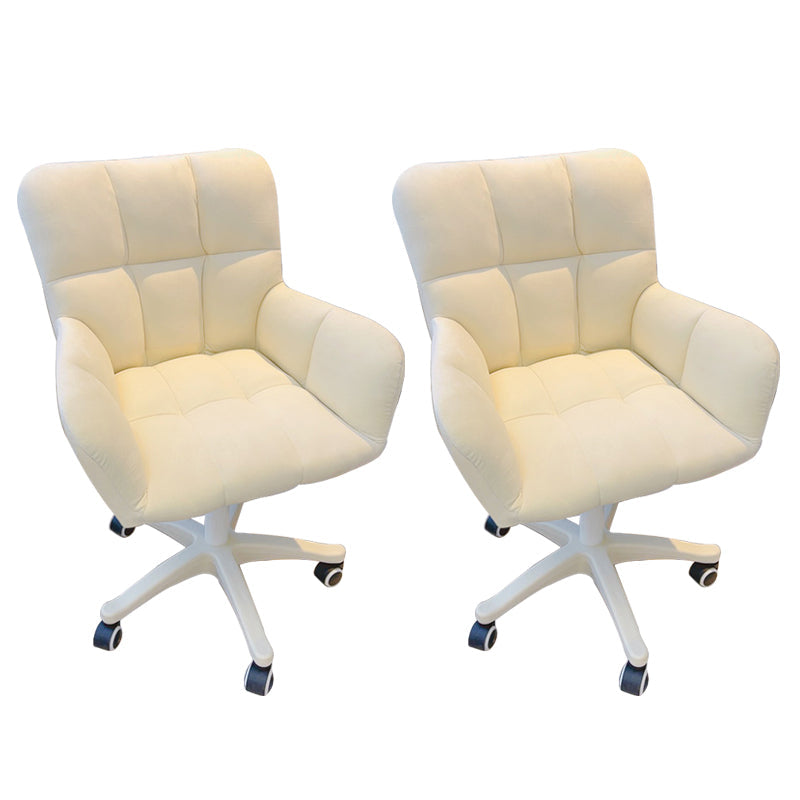 Modern Armless Office Chair Leather No Distressing Ergonomic Slide Chair with Wheels