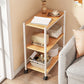 Modern Style Bookshelf Wooden Open Back Bookcase with Caster Wheels for Home Natural Clearhalo 'Bookcases' 'furn' 'furn_bookcases' 'Furniture' 'Office Furniture' 7587257