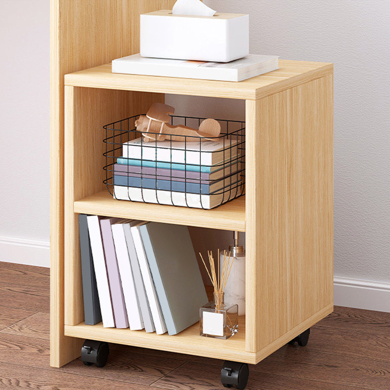 Modern Style Bookshelf Wooden Open Back Bookcase with Caster Wheels for Home 12"L x 12"W x 19"H Natural Clearhalo 'Bookcases' 'furn' 'furn_bookcases' 'Furniture' 'Office Furniture' 7587258