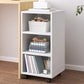 Modern Style Bookshelf Wooden Open Back Bookcase with Caster Wheels for Home 12"L x 12"W x 27"H White Clearhalo 'Bookcases' 'furn' 'furn_bookcases' 'Furniture' 'Office Furniture' 7587261