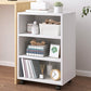 Modern Style Bookshelf Wooden Open Back Bookcase with Caster Wheels for Home 18"L x 12"W x 27"H White Clearhalo 'Bookcases' 'furn' 'furn_bookcases' 'Furniture' 'Office Furniture' 7587263