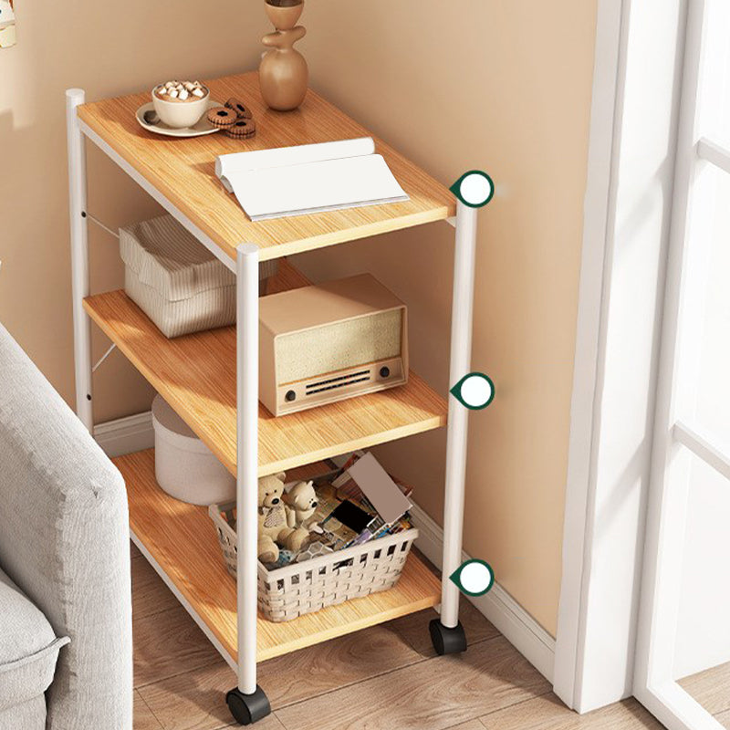 Modern Style Bookshelf Wooden Open Back Bookcase with Caster Wheels for Home Clearhalo 'Bookcases' 'furn' 'furn_bookcases' 'Furniture' 'Office Furniture' 7587270