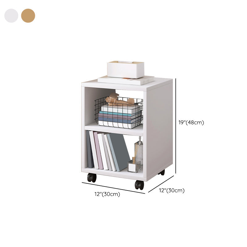 Modern Style Bookshelf Wooden Open Back Bookcase with Caster Wheels for Home Clearhalo 'Bookcases' 'furn' 'furn_bookcases' 'Furniture' 'Office Furniture' 7587274