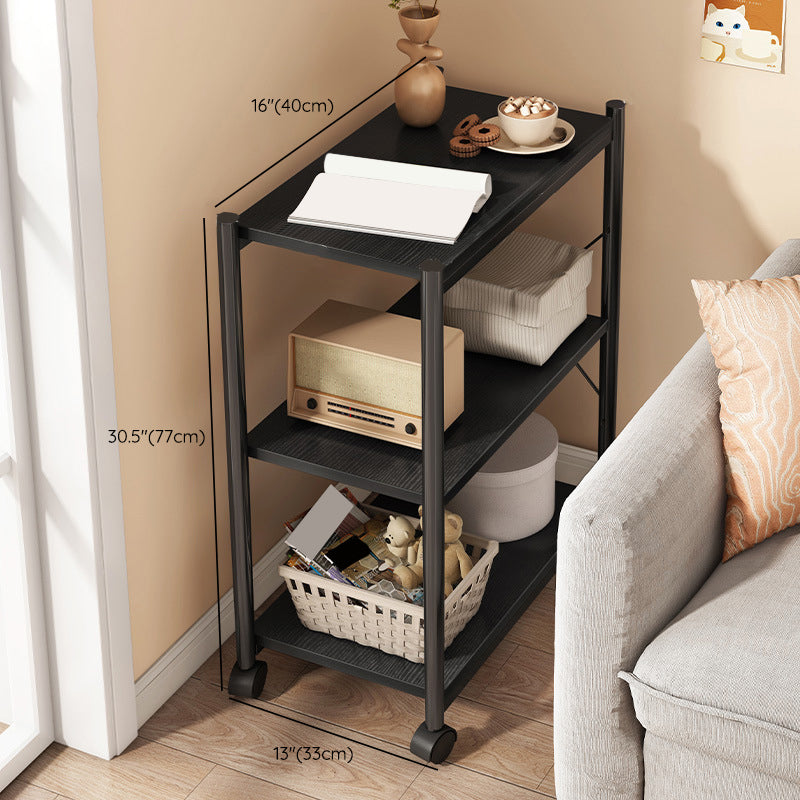 Modern Style Bookshelf Wooden Open Back Bookcase with Caster Wheels for Home Clearhalo 'Bookcases' 'furn' 'furn_bookcases' 'Furniture' 'Office Furniture' 7587279