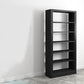 Modern Open Back Bookshelf Standard Metal Bookcase with Shelves