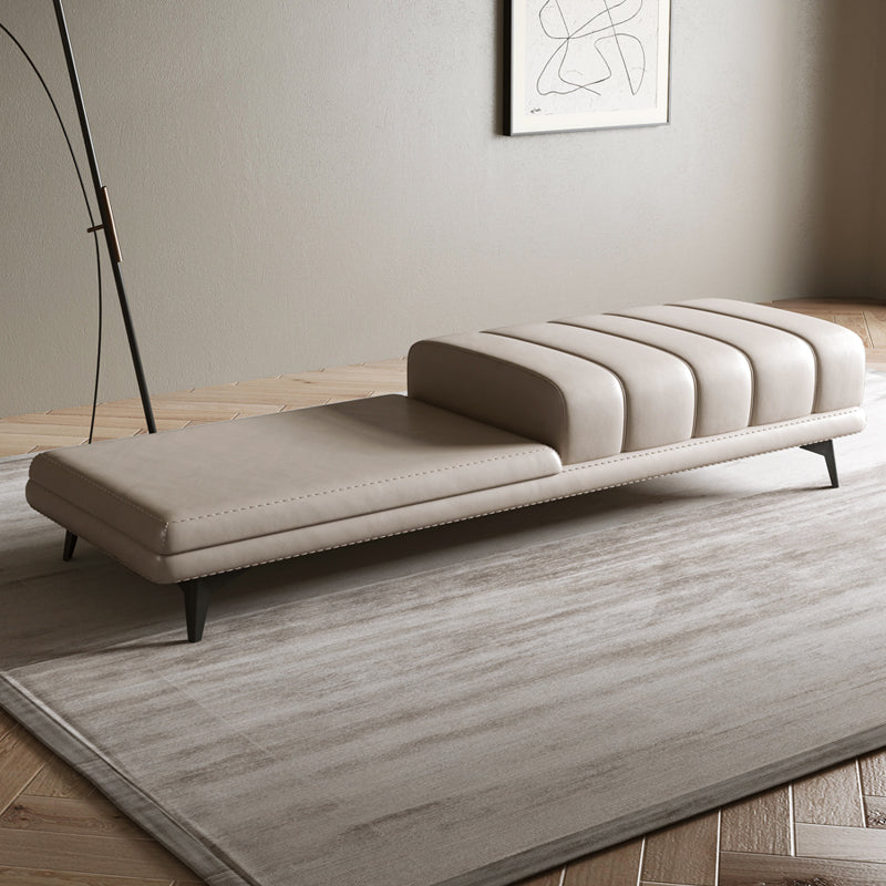 Modern Entryway Bench Rectangle Seating Bench with Upholstered and Metal Base Off-White Clearhalo 'Benches' 'Chairs & Seating' 'furn' 'furn_benches' 'Furniture' 'Living Room Furniture' 7587384