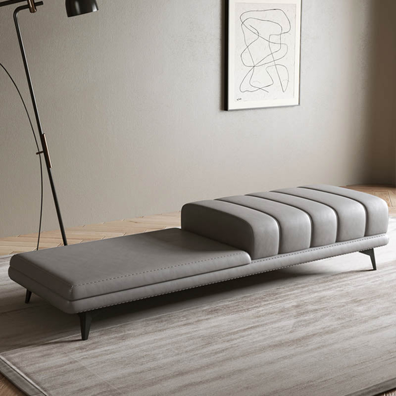 Modern Entryway Bench Rectangle Seating Bench with Upholstered and Metal Base Grey Clearhalo 'Benches' 'Chairs & Seating' 'furn' 'furn_benches' 'Furniture' 'Living Room Furniture' 7587389