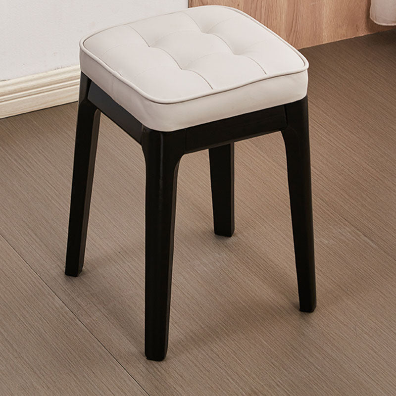 Contemporary Leather Standard Square Standard with Black/Brown/Grey Legs for Home Light Grey 1 Piece Black Clearhalo 'furn' 'furn_ottomans_poufs' 'Furniture' 'Living Room Furniture' 'Ottomans & Poufs' 'ottomans_poufs' 7587494