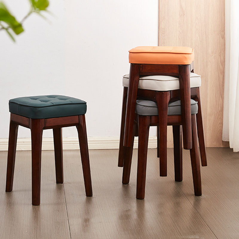 Contemporary Leather Standard Square Standard with Black/Brown/Grey Legs for Home Clearhalo 'furn' 'furn_ottomans_poufs' 'Furniture' 'Living Room Furniture' 'Ottomans & Poufs' 'ottomans_poufs' 7587498