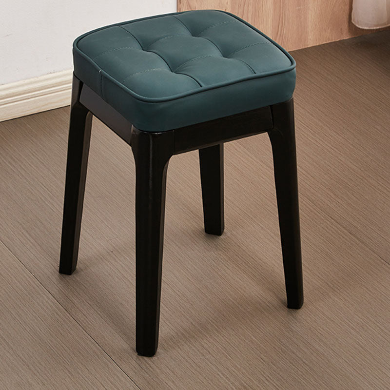 Contemporary Leather Standard Square Standard with Black/Brown/Grey Legs for Home Green 1 Piece Black Clearhalo 'furn' 'furn_ottomans_poufs' 'Furniture' 'Living Room Furniture' 'Ottomans & Poufs' 'ottomans_poufs' 7587499