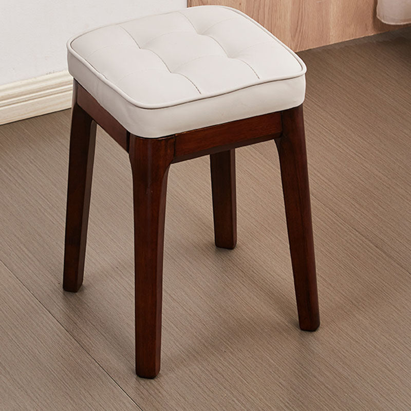 Contemporary Leather Standard Square Standard with Black/Brown/Grey Legs for Home Light Grey 1 Piece Walnut Clearhalo 'furn' 'furn_ottomans_poufs' 'Furniture' 'Living Room Furniture' 'Ottomans & Poufs' 'ottomans_poufs' 7587503