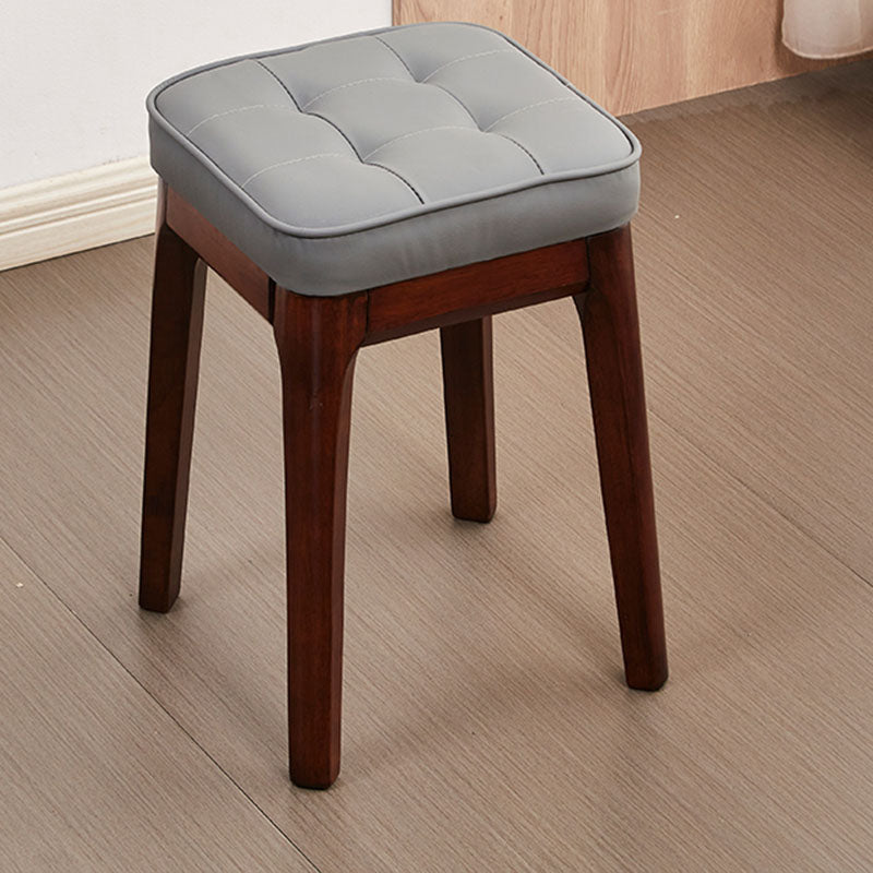 Contemporary Leather Standard Square Standard with Black/Brown/Grey Legs for Home Gray 1 Piece Walnut Clearhalo 'furn' 'furn_ottomans_poufs' 'Furniture' 'Living Room Furniture' 'Ottomans & Poufs' 'ottomans_poufs' 7587506