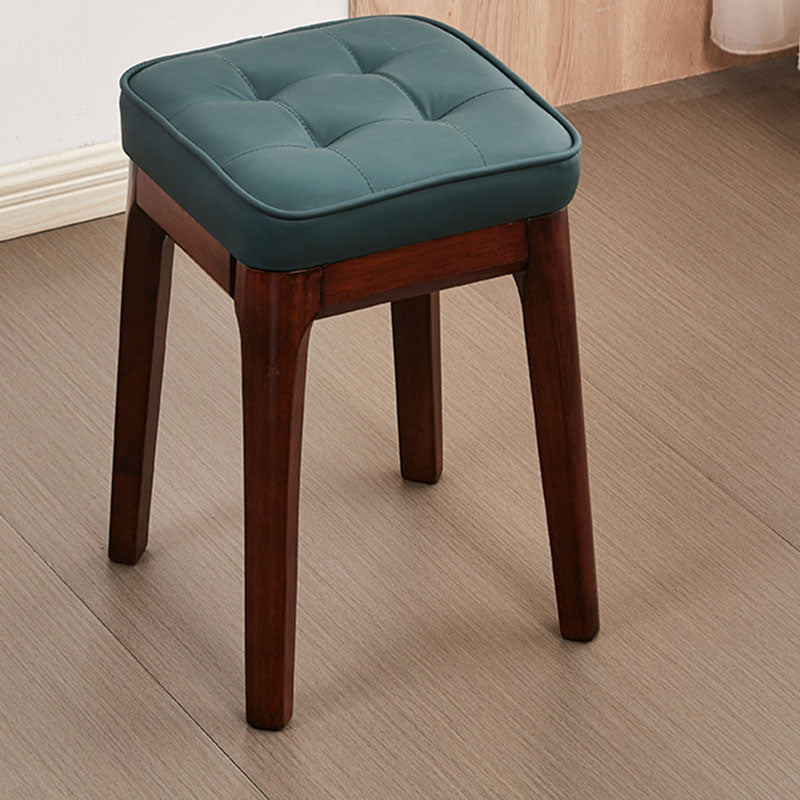 Contemporary Leather Standard Square Standard with Black/Brown/Grey Legs for Home Green 1 Piece Walnut Clearhalo 'furn' 'furn_ottomans_poufs' 'Furniture' 'Living Room Furniture' 'Ottomans & Poufs' 'ottomans_poufs' 7587508