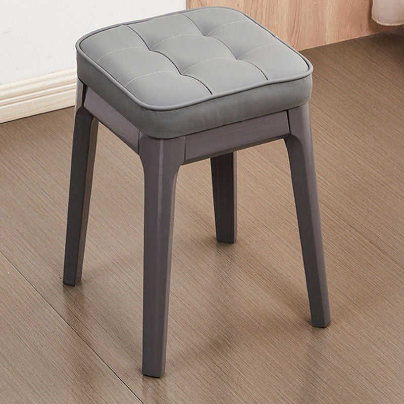 Contemporary Leather Standard Square Standard with Black/Brown/Grey Legs for Home Gray 1 Piece Gray Clearhalo 'furn' 'furn_ottomans_poufs' 'Furniture' 'Living Room Furniture' 'Ottomans & Poufs' 'ottomans_poufs' 7587513