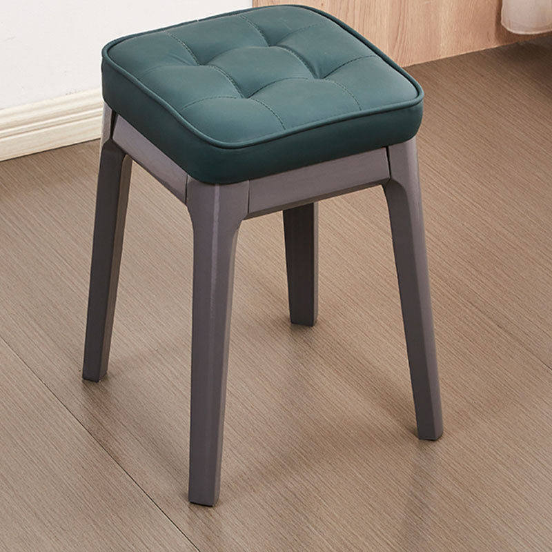 Contemporary Leather Standard Square Standard with Black/Brown/Grey Legs for Home Green 1 Piece Gray Clearhalo 'furn' 'furn_ottomans_poufs' 'Furniture' 'Living Room Furniture' 'Ottomans & Poufs' 'ottomans_poufs' 7587514