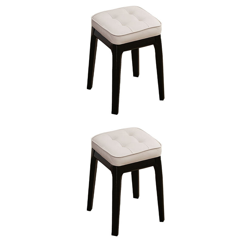 Contemporary Leather Standard Square Standard with Black/Brown/Grey Legs for Home Light Grey 2 Piece Set Black Clearhalo 'furn' 'furn_ottomans_poufs' 'Furniture' 'Living Room Furniture' 'Ottomans & Poufs' 'ottomans_poufs' 7587515