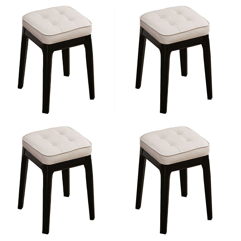 Contemporary Leather Standard Square Standard with Black/Brown/Grey Legs for Home Light Grey 4 Piece Set Black Clearhalo 'furn' 'furn_ottomans_poufs' 'Furniture' 'Living Room Furniture' 'Ottomans & Poufs' 'ottomans_poufs' 7587516