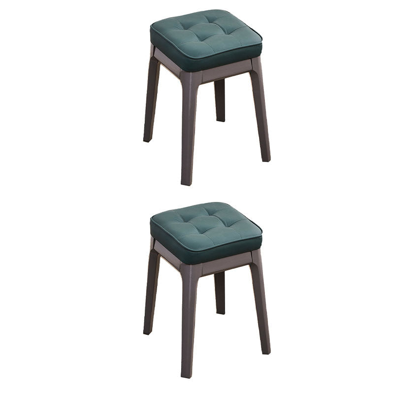 Contemporary Leather Standard Square Standard with Black/Brown/Grey Legs for Home Green 2 Piece Set Gray Clearhalo 'furn' 'furn_ottomans_poufs' 'Furniture' 'Living Room Furniture' 'Ottomans & Poufs' 'ottomans_poufs' 7587517