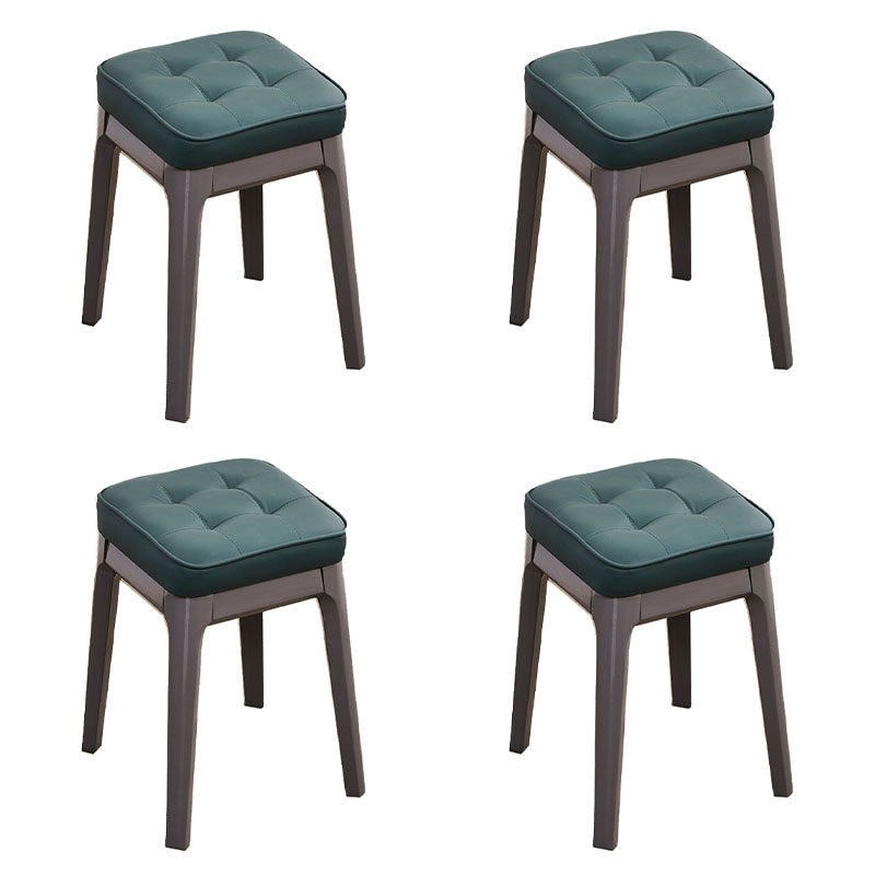 Contemporary Leather Standard Square Standard with Black/Brown/Grey Legs for Home Green 4 Piece Set Gray Clearhalo 'furn' 'furn_ottomans_poufs' 'Furniture' 'Living Room Furniture' 'Ottomans & Poufs' 'ottomans_poufs' 7587518