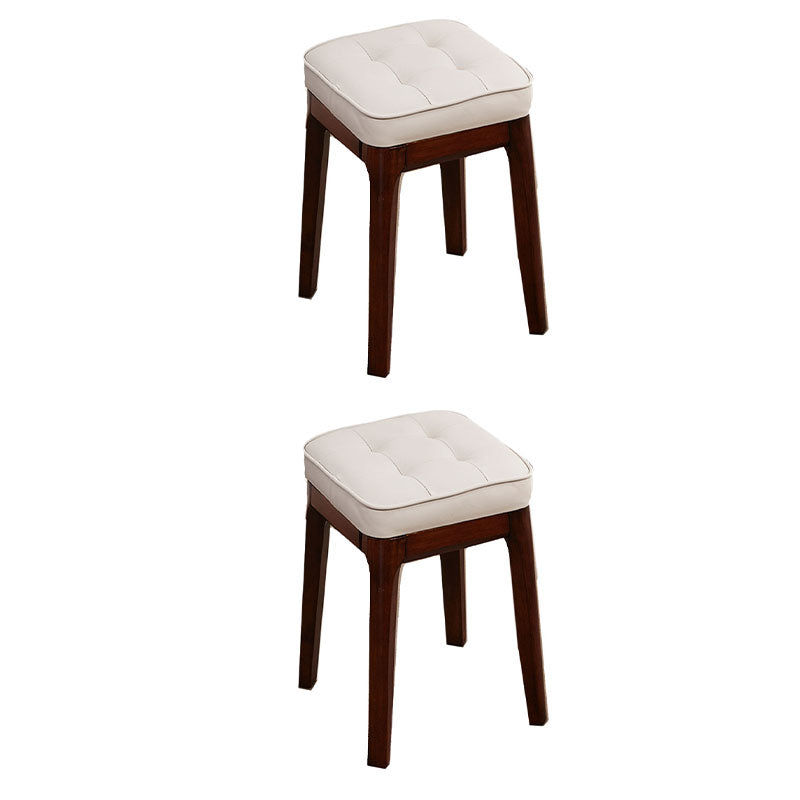 Contemporary Leather Standard Square Standard with Black/Brown/Grey Legs for Home Light Grey 2 Piece Set Walnut Clearhalo 'furn' 'furn_ottomans_poufs' 'Furniture' 'Living Room Furniture' 'Ottomans & Poufs' 'ottomans_poufs' 7587521