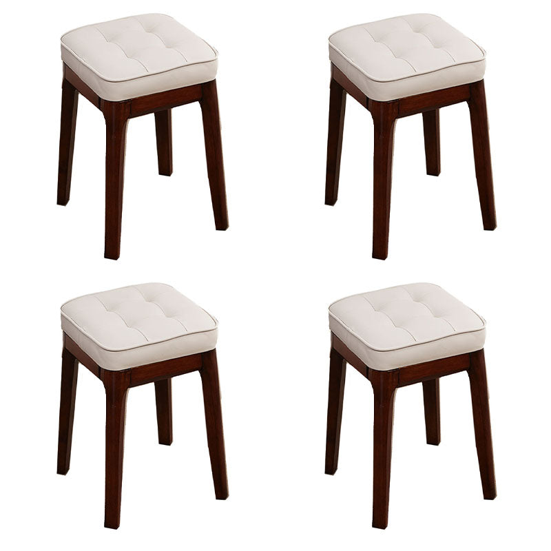 Contemporary Leather Standard Square Standard with Black/Brown/Grey Legs for Home Light Grey 4 Piece Set Walnut Clearhalo 'furn' 'furn_ottomans_poufs' 'Furniture' 'Living Room Furniture' 'Ottomans & Poufs' 'ottomans_poufs' 7587522