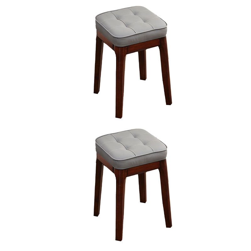 Contemporary Leather Standard Square Standard with Black/Brown/Grey Legs for Home Gray 2 Piece Set Walnut Clearhalo 'furn' 'furn_ottomans_poufs' 'Furniture' 'Living Room Furniture' 'Ottomans & Poufs' 'ottomans_poufs' 7587523