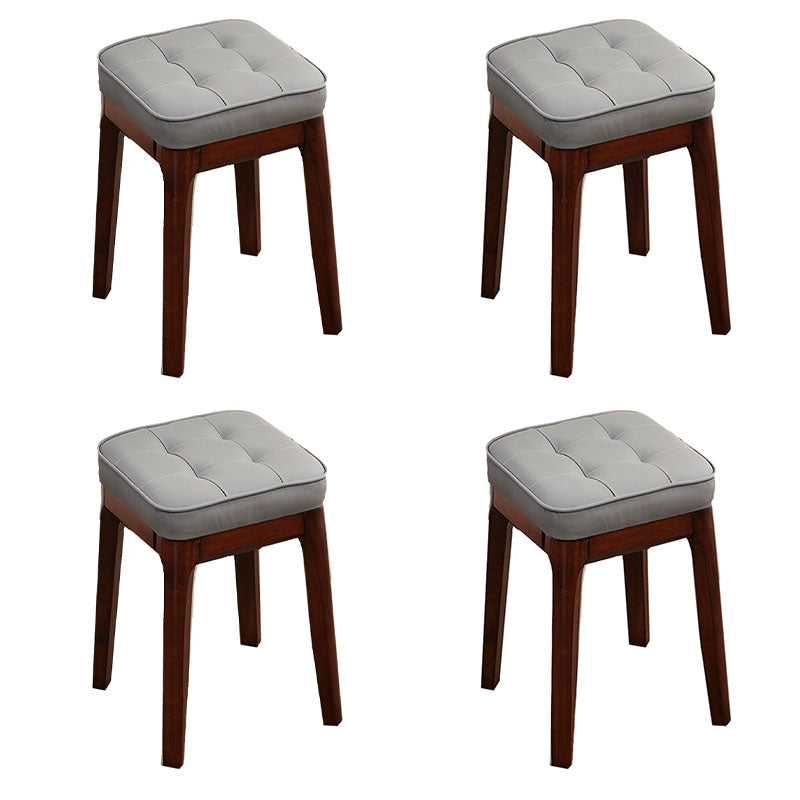 Contemporary Leather Standard Square Standard with Black/Brown/Grey Legs for Home Gray 4 Piece Set Walnut Clearhalo 'furn' 'furn_ottomans_poufs' 'Furniture' 'Living Room Furniture' 'Ottomans & Poufs' 'ottomans_poufs' 7587524