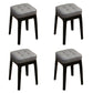 Contemporary Leather Standard Square Standard with Black/Brown/Grey Legs for Home Gray 4 Piece Set Black Clearhalo 'furn' 'furn_ottomans_poufs' 'Furniture' 'Living Room Furniture' 'Ottomans & Poufs' 'ottomans_poufs' 7587526